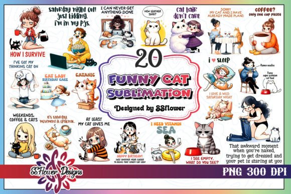 Download Funny Cat Sublimation Bundle - Funny Collection