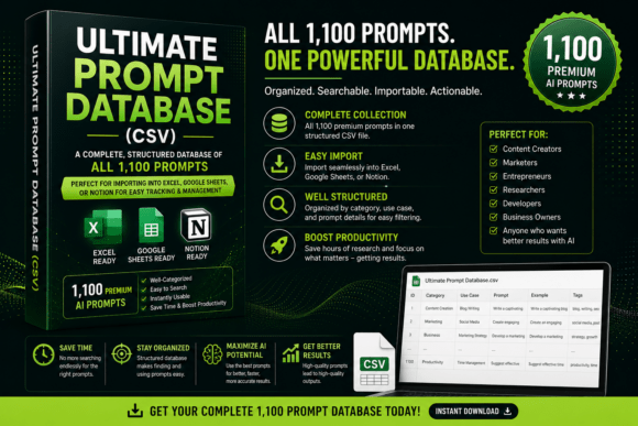 Download Ultimate AI Prompt Database (CSV) - Ai prompt Collection