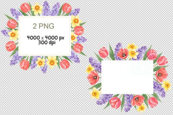 Download Vibrant Watercolor Frame PNG, Flowers - Flowers Collection