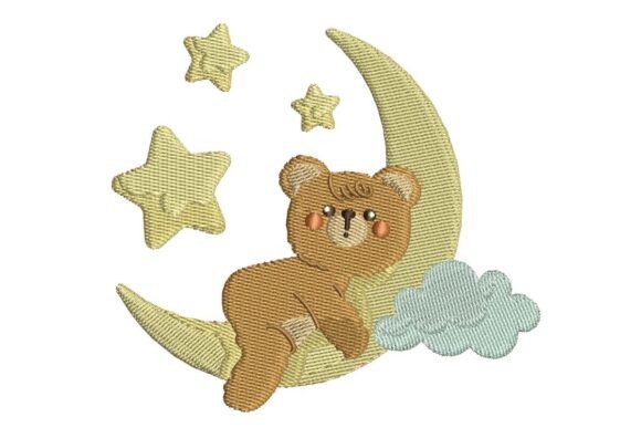 Download Moon Teddy Embroidery - Premium Resources