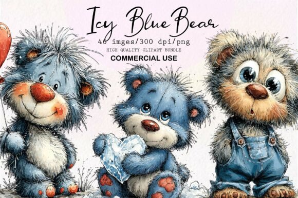 Download Whimsical Icy Blue Teddy Bear PNG - Teddy bear png Collection