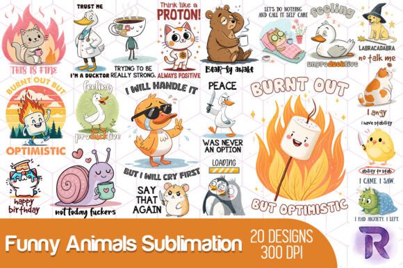 Download Funny Animals Sublimation Bundle - Funny Collection