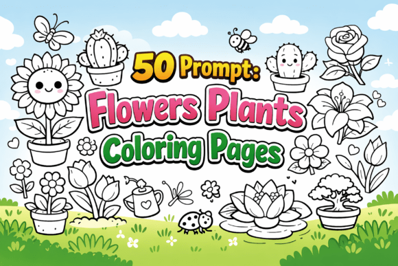 Download 50 Prompt Flowers Plants Coloring Pages - Flowers Collection