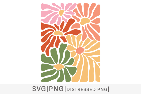 Download Retro Groovy Flowers SVG PNG - Flowers Collection