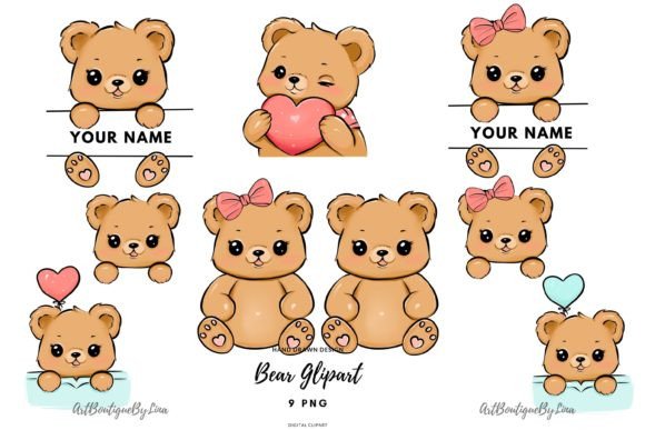 Download Bear Clipart Set, Cute Teddy Bear PNG - Teddy bear png Collection